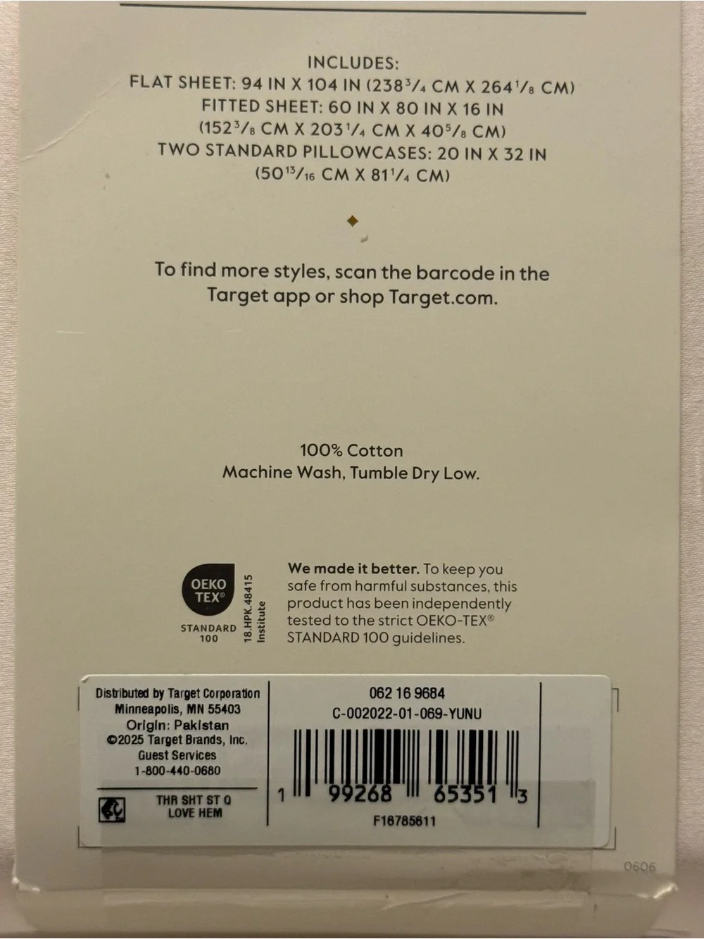 Threshold Performance Sheet Set Queen Love 400 Thread Count 100% Cotton New
